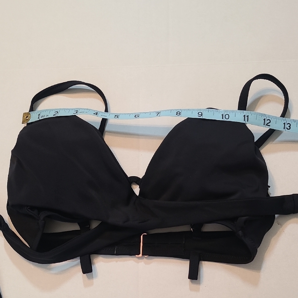 Shade & Shore Womens Black Light Lift Wrap Bikini Top 34B Crisscross Tie NWT - Picture 6 of 10